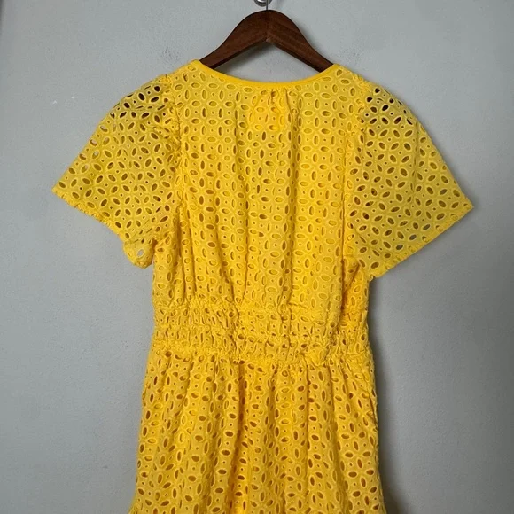 By Anthropologie‎ Somerset Mini Dress Eyelet Edition Yellow Size Small New - Picture 6 of 12